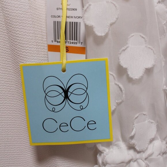 NWT CeCe Long Sleeve Mixed Media Clover Clip Dress - Picture 8 of 15